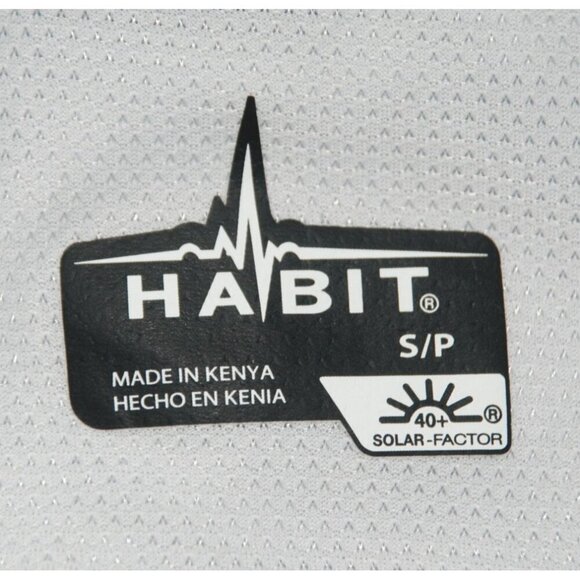 Habit Mens Gray Button Up Fishing Shirt Size M Solar Factor Short Sleeve - Picture 6 of 8